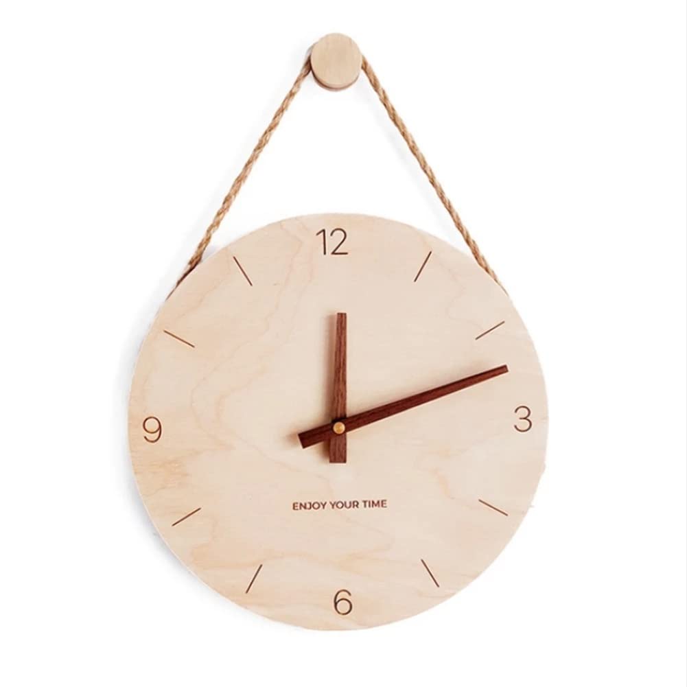 Horloge murale nordique en bois pour décoration murale de salon