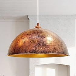 Lampara Para Comedor Antigua bamyum Lámpara Colgante Industrial, Lámpara de Salón de 40 cm, Lámpara de Cocina Metal, Lámpara Vintage para Dormitorio, Comedor, Pasillo, Iluminación de Techo Tono Cobre