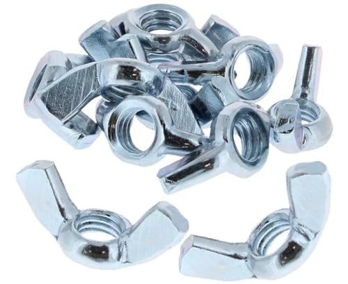 Merriway BH02780 (15 Pcs) Wing Nut M8 (5/16 inch) - Bright Zinc Plated - Pack of 15 Pieces