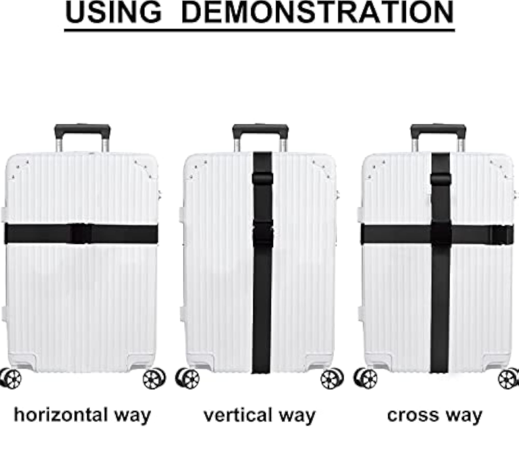 Luggage Straps for Suitcases, Heavy Duty, 4 PCS