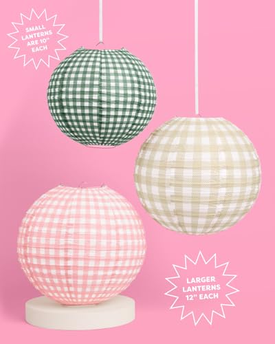 xo, Fetti Paper Camp Lantern Set | Pink, Green, Camp, Bachelorette, Birthday, Outdoor Party, Glamping Decor - Image 2