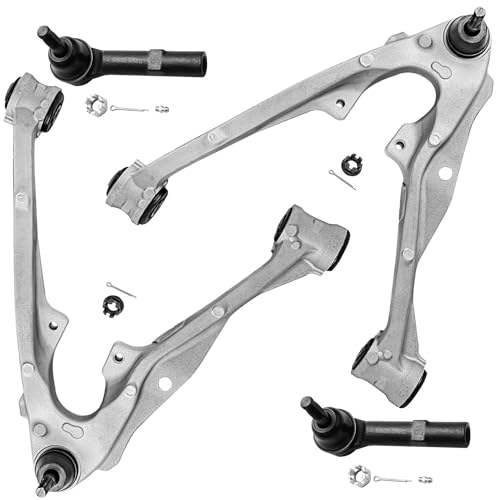 Image of Detroit Axle - 4pc Front End Suspension Kit for 2007-2013 Chevrolet Silverado 1500 GMC Sierra 1500 Yukon XL Suburban 1500 Avalanche Tahoe Cadillac Escalade, 2 Lower Control Arms 2 Outer Tie Rod Ends