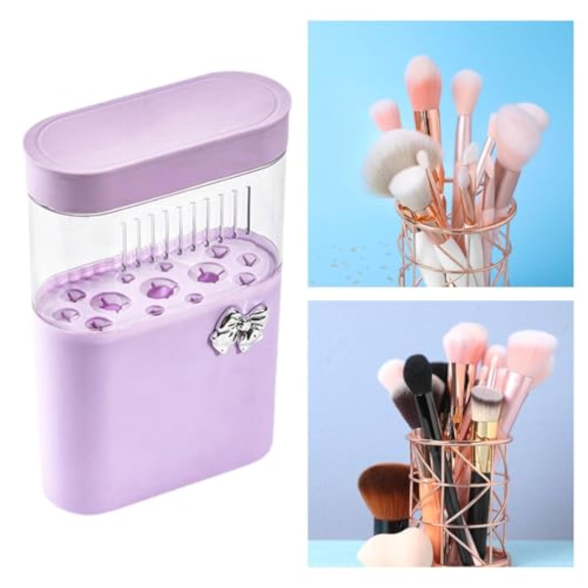 Violet Makeup Brush Holder, 13 Slots for Storage
