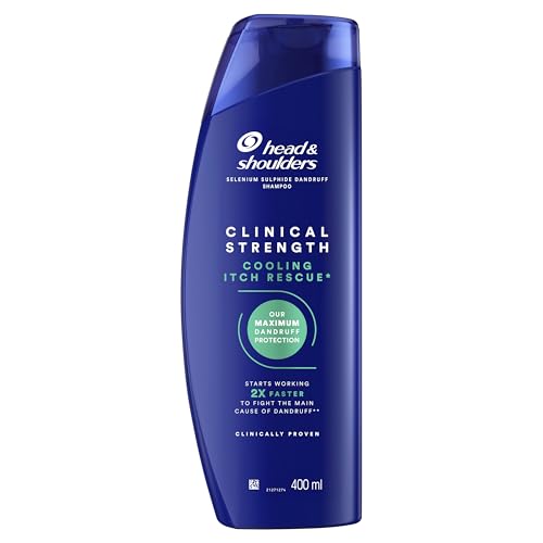 Head & Shoulders Cooling Itch Rescue 400ml Selenium Sulphide Anti-Dandruff Shampoo, Clinical Strength, Fights Stubborn Dandruff and Itch, with Intense Cooling Menthol