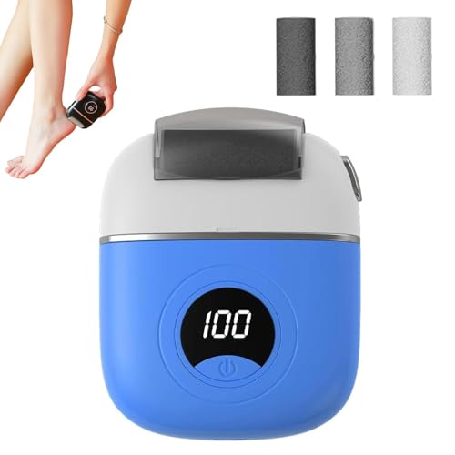 New USB Rechargeable Foot Repair and Grinding Device,Electric Foot Grinder,Digital Display Foot,Adjustable Grinding Head,Electric Callus Remover Kit,Electronic Foot File with 2/3 Roller (Blue)