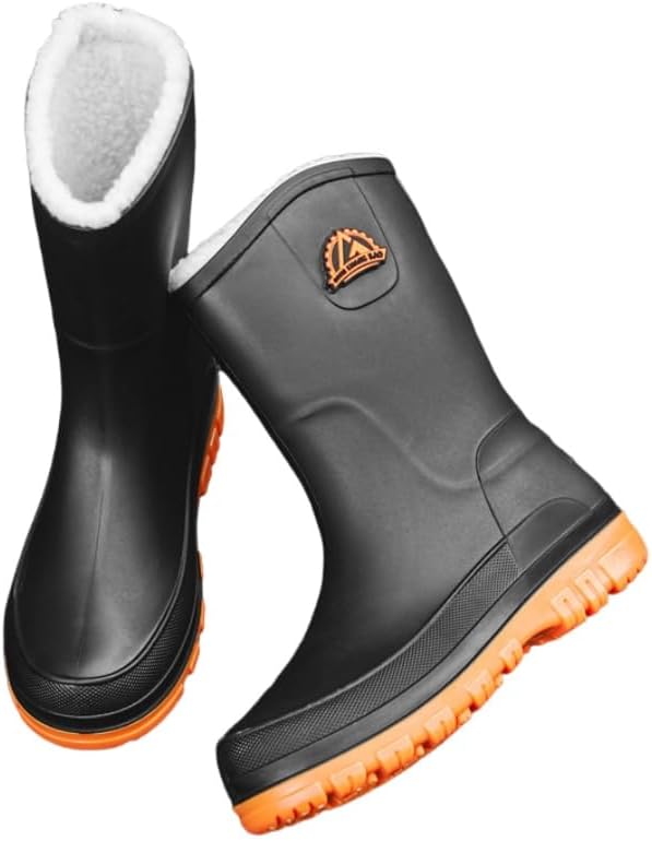 Men's large-sized fashionable waterproof boots - Anti-slip, mid-calf length, suitable for outdoor and fishing activities