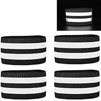 TNSOYCA 4 Stück Hosenklammer Fahrrad, Reflektorbänder mit Klettverschluss, für Wandern, Laufen, Sicherheits Reflektoren Kleidung, Reflektierende Armband (35 x 5 cm, Schwarz)