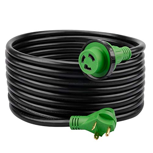 80% Off Discount RVGUARD 30 Amp 30 Feet RV Power Extension Cord, Heavy Duty STW Wire with LED Power Indicator and Cord Organizer, 30 Amp Male Standard to 30 Amp Female Locking Connector, Green, ETL Listed