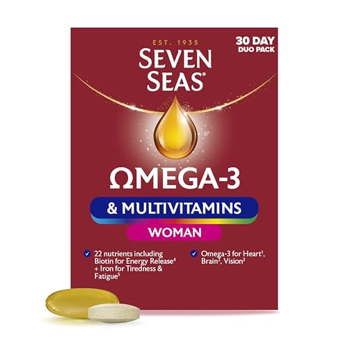 Seven Seas Omega-3 and Multivitamins Woman with Biotin and Iron 30-Day Duo Pack