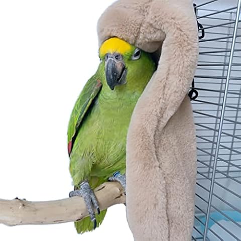 Xungieto Comfortable Fleece Bird Blanket for Cage, Cozy Corner for Parrot Cage Warm Bird Bed in Birdcage Cuddle Nest Hanging Bird Toys Cover