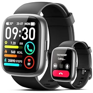 Reloj Inteligente Hombre con Alexa, 1,83″ Smartwatch con Llamadas, Notificaciones, 110+ Modos Deportivos, Esfera DIY, Pulsómetro/Podómetro/Monitor de Sueño, Impermeable IP68 Pulsera para Android iOS