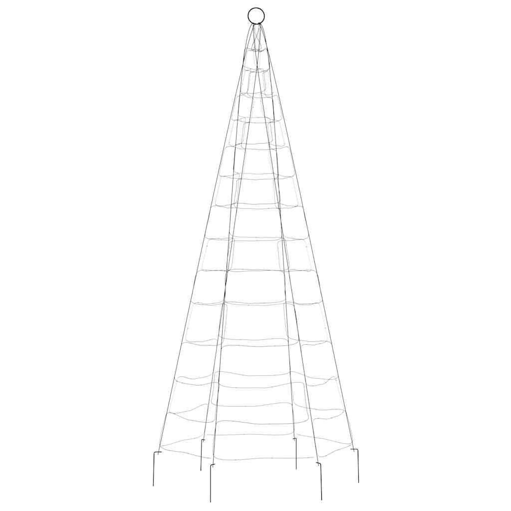 LED-Weihnachtsbaum 200 LEDs Warmweiß 180 cm Kupfer Eisen mit 8 Lichteffekten USB Stromversorgung für Fahnenmast Garten Balkon Terrasse Innen Außen Weihnachtsbeleuchtung