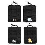 Hitommy2PCS Oxford Car Interior Baby Anti-kick Pad Cover Protect Mat Seat Back Storage Bag - Zebra