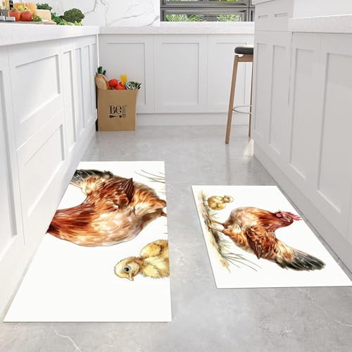 Tapetes de cocina lavables de 2 piezas para suelo de pasillo y lavandería 4