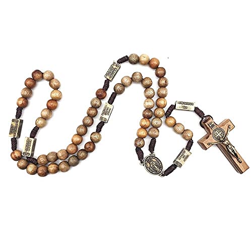 Terço Dos Mistérios Do Rosário Imbuia Ouro Velho