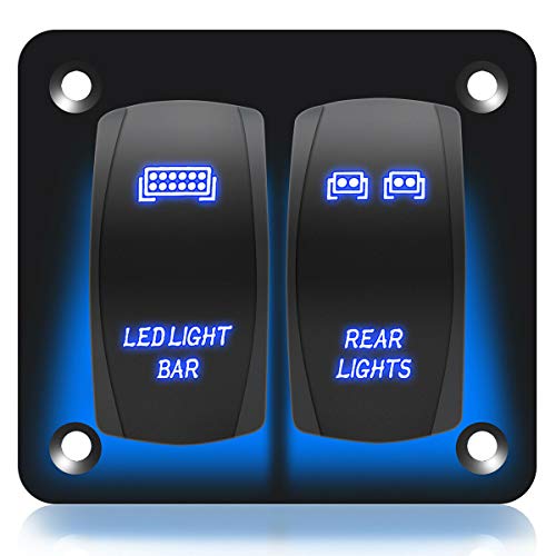 Fabood f 12v 24v 2 gang aluminum rocker switch panel - …