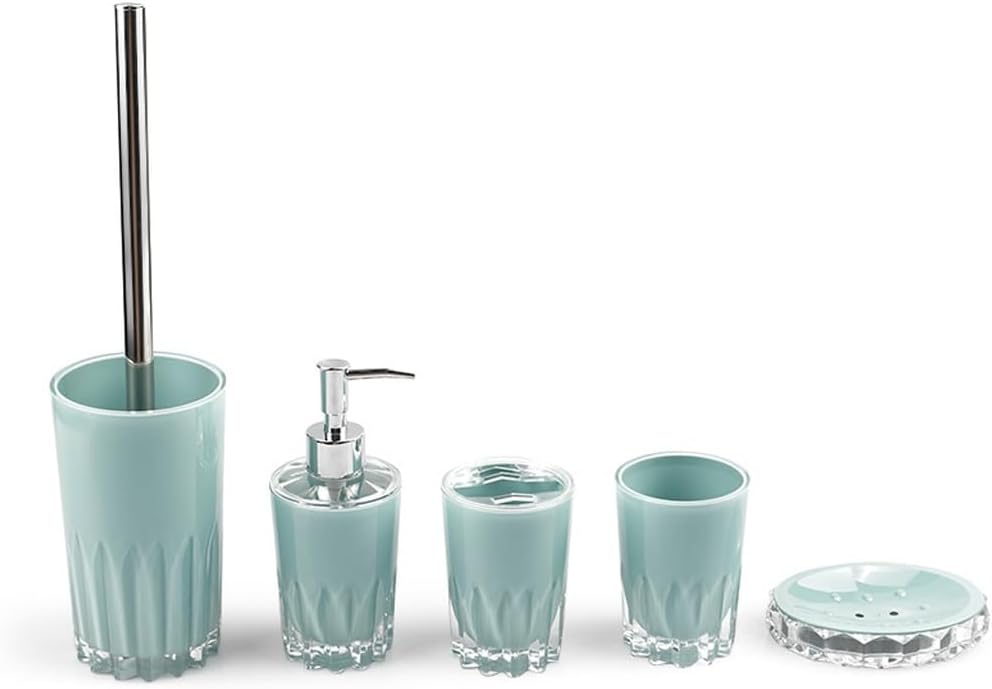 Bathroom Five-Piece Washing Five-Piece Bathroom Household Mouthwash Brushing Cup Five Pieces(Black)