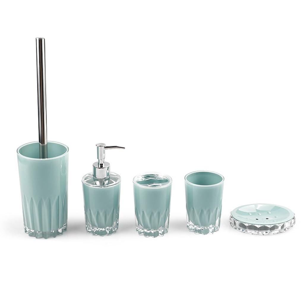 Set de baño de cinco piezas: solucione las manchas de jabón y organice su taza de cepillado D