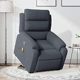 HBFDSFG Power Lift Recliner Chair with Manual Reclining Function, Stand Up Massage Recliner Chair Dark Gray Velvet, 6 Massage Points, Side Pocket, Wood and Metal Frame
