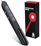 DINOSTRIKE Wireless Presenter Remote Presentation Clicker,RF 2.4GHz USB Presentation Pointer with Volume Control Slide PowerPoint Clicker for Computer Laptop Mac