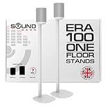 Sound bass ERA 100 Floor Stand, Twin (2pcs), Compatible with Sonos ERA100 & ERA 100 SL, Sonos One & Play:1 Speakers, Accessories Included. Designed in The UK, Double, Pair (White)