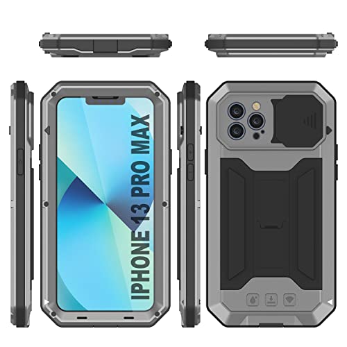 Punkcase For Iphone 13 Pro Max Metal Case 2.0 | Heavy Duty Armor Cover | Full Body Aluminum & Tpu Design W/Built In Tempered Glass Screen Protector For Iphone 13 Pro Max (2021) (6.7") [Silver] #TOP7