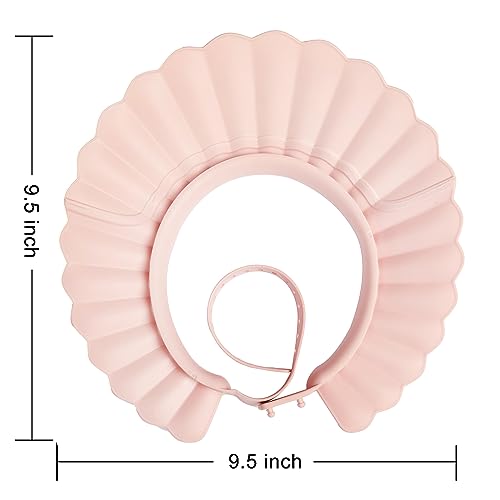 Baby Shower Cap Bath Visor Protection Silicone Adjustable Safe Shower Bathing Cap for Infants Toddler Baby Kids Children (6 Months-12 Years old/15.8-22.8In, Pink) - Thumbnail 7