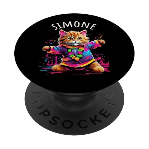 Simone Dancing Kitty - Gato para niñas, diseño de gato PopSockets PopGrip Adhesivo