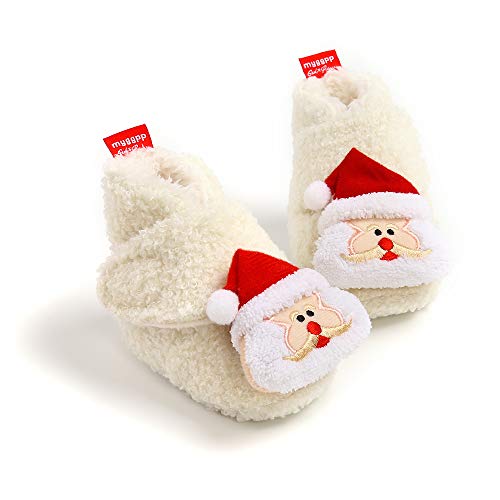 Ohwawadi Christmas Baby Booties Cozy Fleece Infant Baby Slippers Soft Bottom Warm Cartoon Socks Newborn Crib Shoes #TOP7