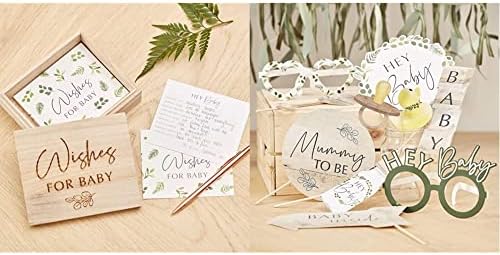 Ginger Ray Botanical Baby Shower Advice Cards & Keepsake Box Wood