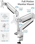 MOUNTUP Dual Monitor Desk Mount, Die-Cast Aluminum Fully Adjustable Double Monitor Arm with Gas Spring, Computer Monitor Stand Fits 2 Screen 17 to 32 inch - Each Arm Holds up to 17.6LBS, MU0024
