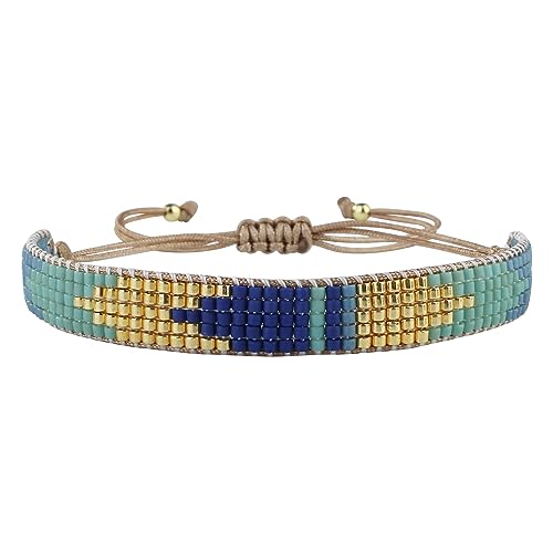 Bracelet Miyuki 5 rangées pour femme avec large bande torsadée et motif chic modèle 03B