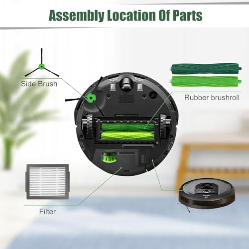Image of Replacement Parts for iRobot Roomba i1+ /i2+ /i3+ /i4+ /i5+ /i6+ /i7+ /i8+ /j5+ /j6+ /j7+ /j8+ /e5 /e6 /e7, i & j & e Series Vacuum Cleaners 1 Set Brush Roller | 4 Side Brushes |4 Filters (Not for Combo j7+ j9+)