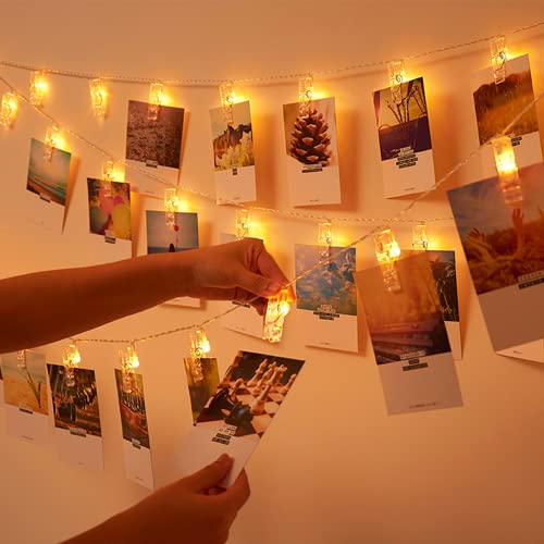Photo Clip String Lights 50 Led Battery Operated Indoor Fairy Lights For Hanging Photos Pictures Cards Memos Ideal Teen Girls Gift Room Decor For Birthday Bedroom Party Christmas(Warm White) #TOP5