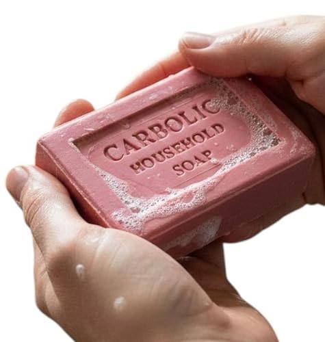 Traditional Red Carbolic Household Soap Bar - Laundry Pre Wash Soap - Stain Remover Treatment - Household Cleaning and clothes stain remover - 125g