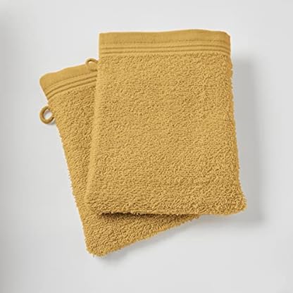 univers decor Set mit 2 Waschlappen, Frottee, 15 x 21 cm / 400 g/m² (Maîs Yellow, 2 Waschlappen, 15 x 21 cm)