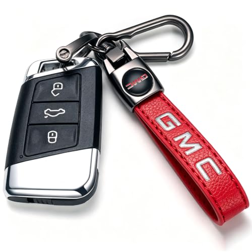 Image of Leather car Keychain 09 Set for Men and Women Family Present Keychain Key Ring Lanyard (red)
