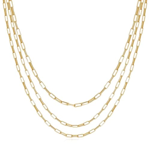 Collier multicouche femme chaîne cascade dorée avec pendentif lune et étoiles