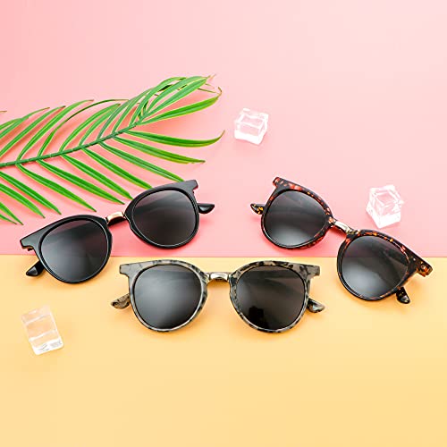 Image of Reading Sunglasses Vintage Round for Men and Women Protection Shades 3 Pack (Grey+Black+Floral, 2.25 Magnification)