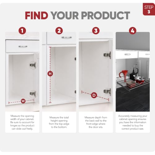 Image of Rev-A-Shelf Pullout Drawer Organizer for Kitchen Cabinets, 24 inch x 22 inch