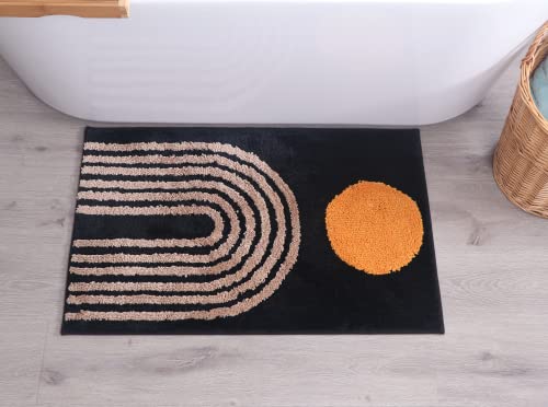 LABEND HOME Black Boho Rug Abstract Rugs - Geometric Bath Mat - Mid Century Modern Bathroom Mats - Bohemian Decor - Unique Cute Dorm Room Decor for College Girls Arches Art by LABEND HOME - Image 8