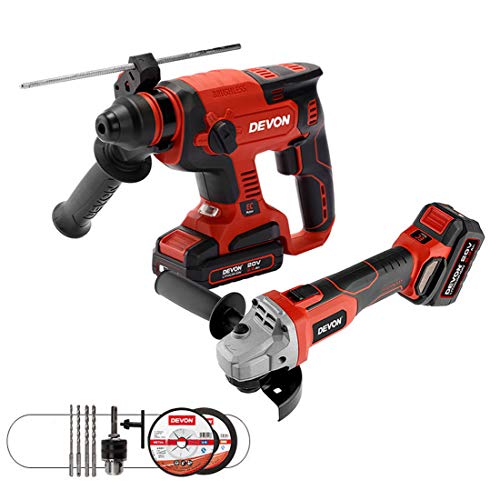 KUANDARDZ LED-Arbeitslicht Akkuschrauber Akku-Bohrschrauber Akku-Schlagbohrschrauber Rutschfestes Design kompaktes…