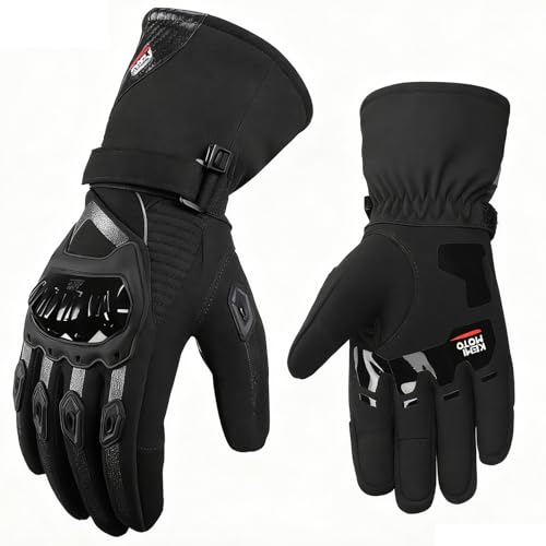 KEMIMOTO Guanti Moto Invernali, Guanti da Moto Termici Uomo Donna