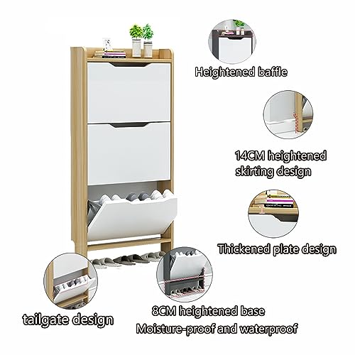 Tiroirs rabattables sur cette armoire à chaussures étroite moderne - 7