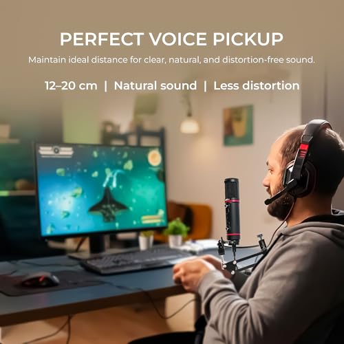 Image of Digitek DM-501 USB Podcast & Gaming Condenser Microphone Kit with Arm & Pop Filter, High Sensitivity, Noise Cancellation, Vol Adjustment & Mute, Use with PS4, PS5,PC & Smartphone for Live Streaming