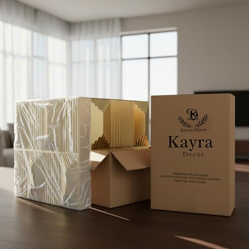 Image of Kayra Decor 3D PVC Wall Panels - Abstract Design, Champagne Gold Color 19.7 inch x 19.7 inch (Pack of 40) - Covers 107.6 Sq. Ft.