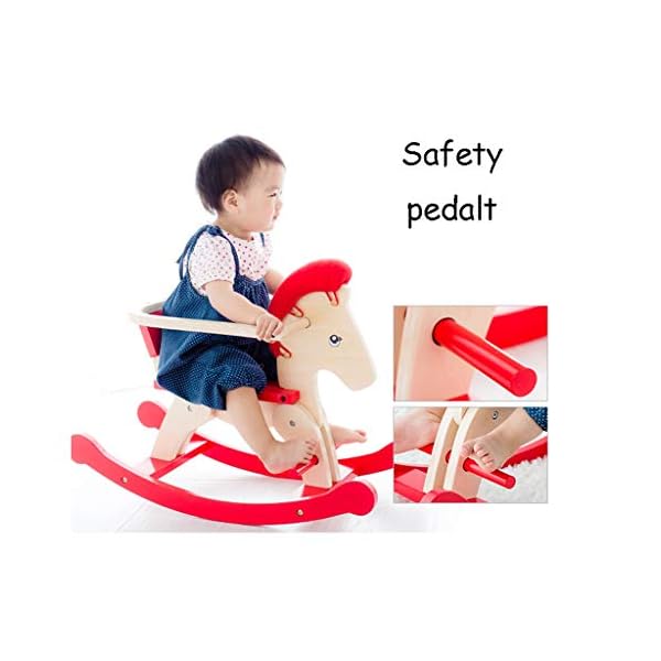Schaukelpferd QIQIDEDIAN Holz Trojan Trojan Weisheit Baby Trojan Kind Massivholz Kinder Trojan Zaun – Bild 5
