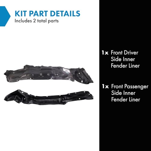 Image of TRQ Front Inner Fender Liner Set Compatible with 1993-1995 Toyota Pickup TO1250105 TO1251102