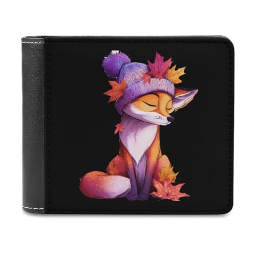 Foxes Bi-fold Wallet for Men Women Print PU Leather Slim Cash Card Holder