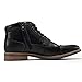 Men's Black Leather Oxford Dress Ankle Boot Fashion Casual Mid Top Chukka Boots for Men Cap Toe Rubber Sole Lace Up Side Zip Business Work Shoe Size 12